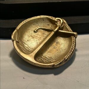 Vintage Brass Ship Anchor Trinket Dish Nautical Ring Holder‎